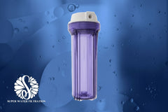 10" x 2.5" Reverse Osmosis Water Filter Housing – Clear, 1/4" Inlet/Outlet