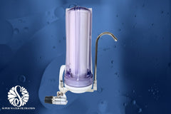 Single Countertop Water Filter | Clear Housing with Faucet Diverter Valve