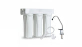 Triple Under-sink Home Drinking Alkaline Water Filtration System - with Sediment, Carbon and Alkaline Filters