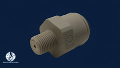John Guest Straight Adapter Check Valve: 3/8" Tube x 1/8" NPTF Male Connector