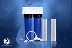 Dual Big Blue Whole House Water Filtration System | 4.5" x 20" + Sediment &amp; KDF 85/GAC Filters