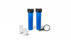 Dual Big Blue 4.5" x 20" Filter Housing with 1" NPT &amp; Pressure Release