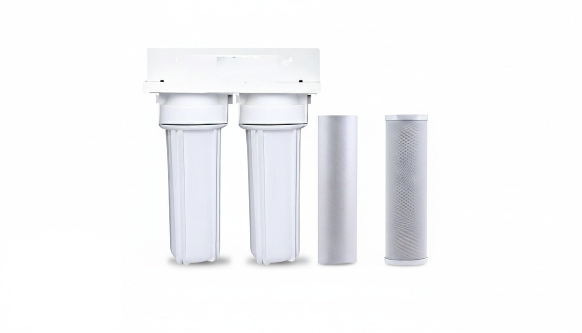 Dual Stage Under-Sink Drinking Water Filter System | Carbon + Sediment Filters