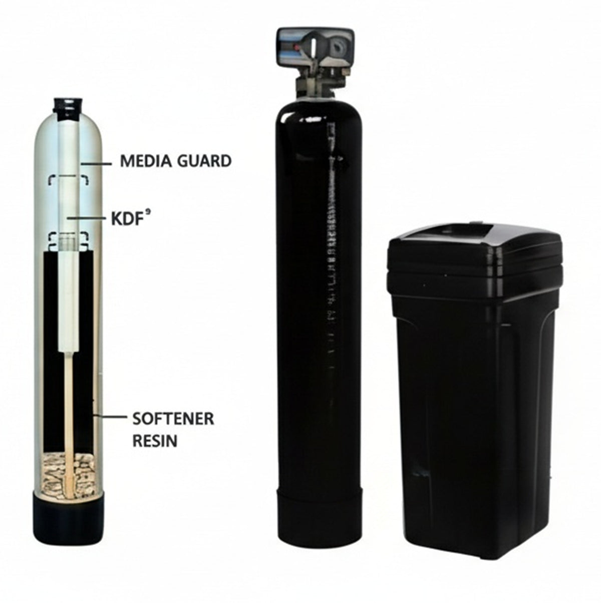 Well Water Softener &amp; Iron Reducing System | 32,000 Grain | 1 cu ft | KDF85 MediaGuard