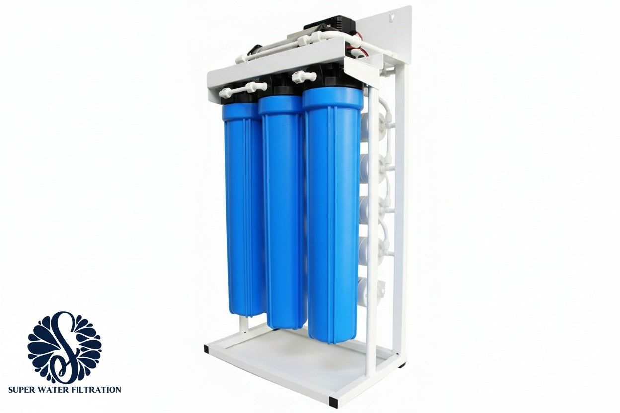 Commercial Grade Reverse Osmosis + Deionization (RO/DI) Water Filtration System | 300 GPD with Booster Pump | 0 TDS