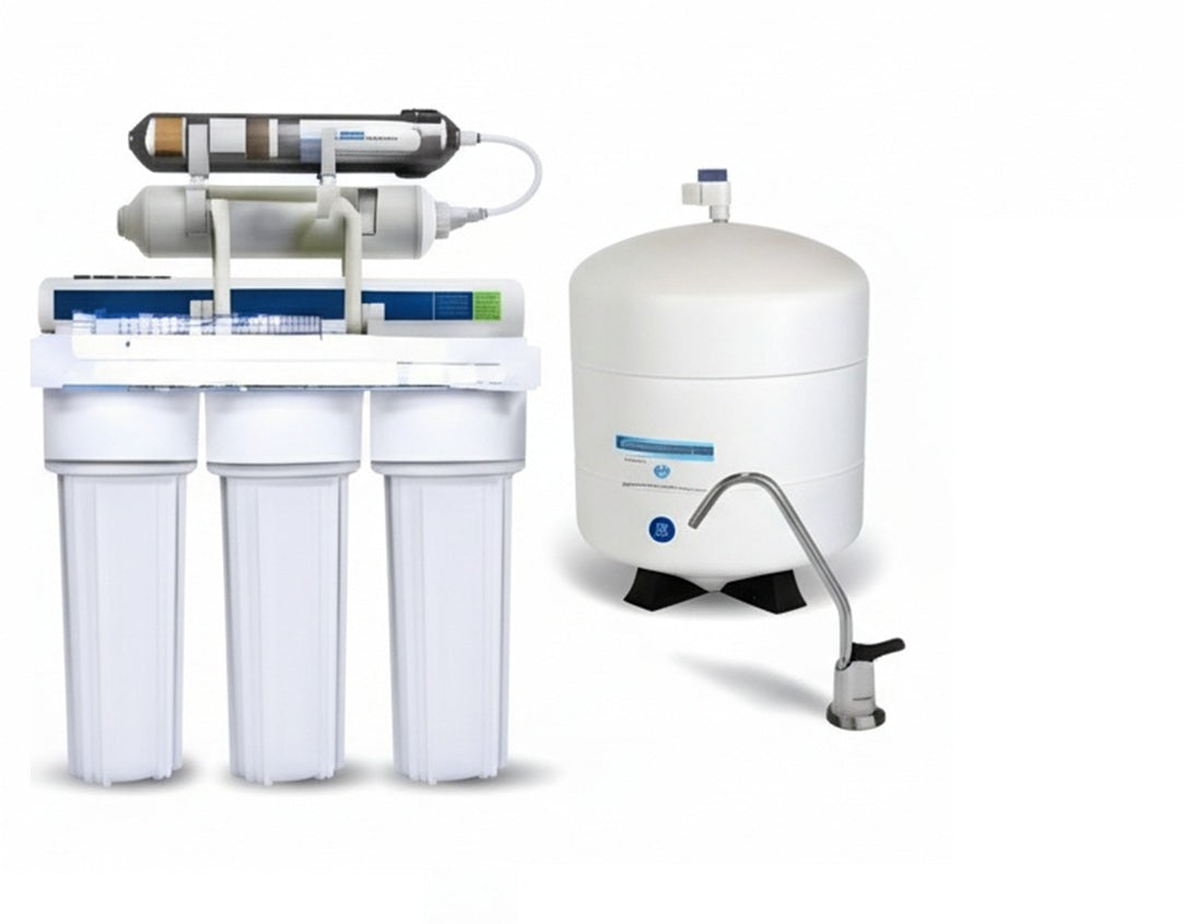 California Edition: 6-Stage Reverse Osmosis Water Filtration System | ALKALINE pH | 75 GPD | 1:1 Low Waste, High Recovery