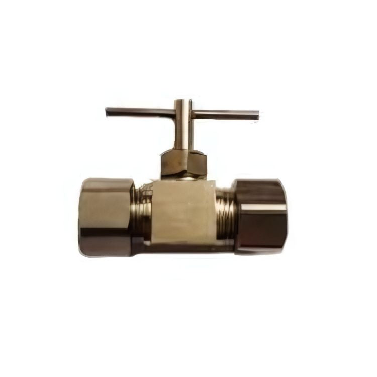 3/8-Inch Compression by 3/8-Inch Compression Straight Chrome Needle Valve - LASCO 17-1531 Comparable