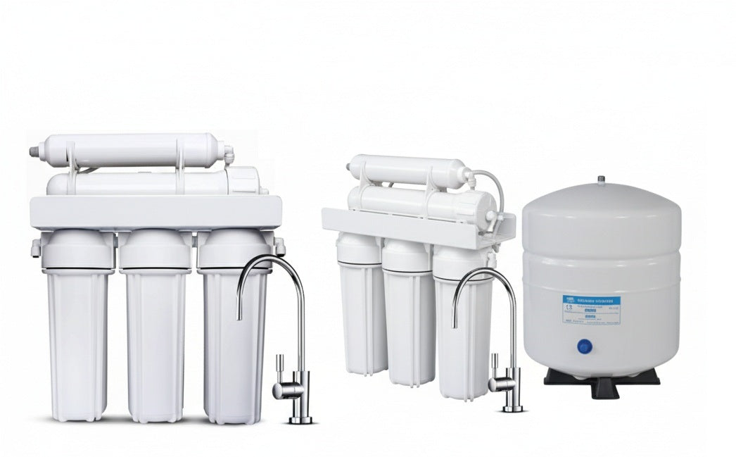 5-Stage Reverse Osmosis System – 50 GPD with Manual Flush Valve &amp; Designer Faucet