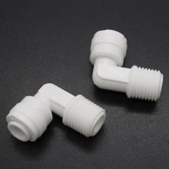 Male Elbow Fitting Connection Part for Water Filters/Reverse Osmosis RO Systems (Pack of 2)