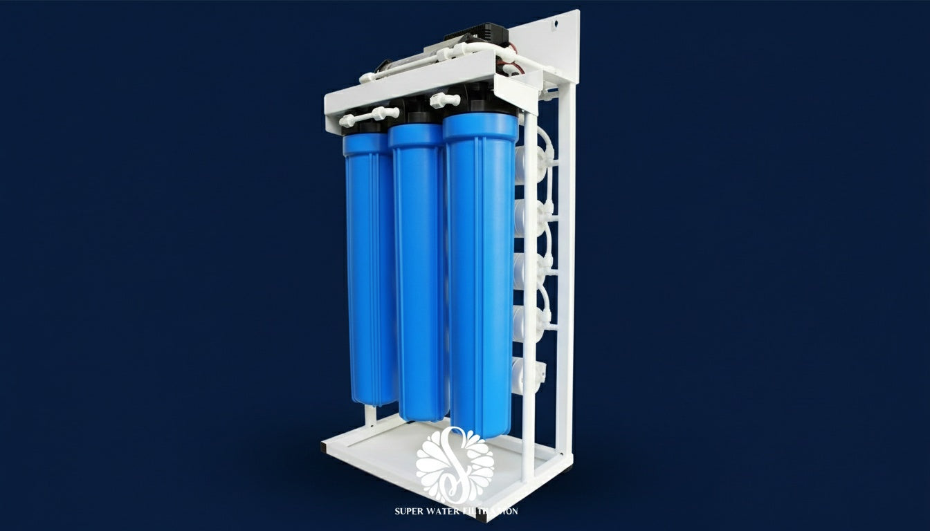 Commercial Grade Reverse Osmosis + Deionization (RO/DI) Water Filtration System | 300 GPD with Booster Pump | 0 TDS