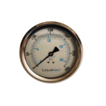 4" Glycerine Filled Pressure Gauge | 0-300 PSI / 20 KG | Center Back Mount | 304 SS | 1/4" MPT