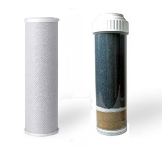 Carbon Block & KDF 55 + GAC (2.5" x 9.75") Chlorine, Heavy Metal Filters- for 10" Countertop and Under Sink RO Filtration