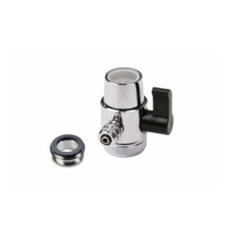 Chrome Faucet Diverter Valve (Includes adapter ring) Reverse Osmosis/Water Filters 1/4"- For Both Female & Male Faucets